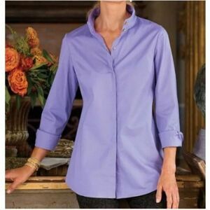 Soft Surroundings Band Collar Button Up Blouse Sz. 1X